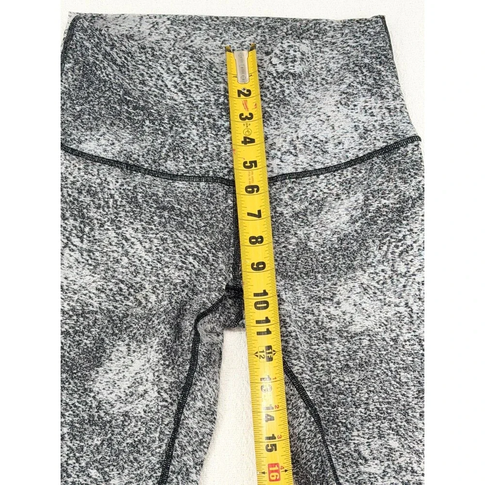 Lululemon‎ Womens Leggings High Rise Yoga Athletic Black White Pattern